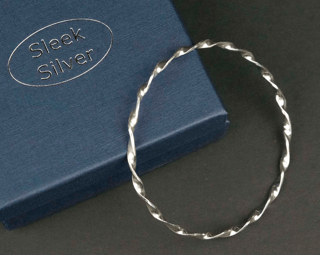 Silver Twisted Bangle